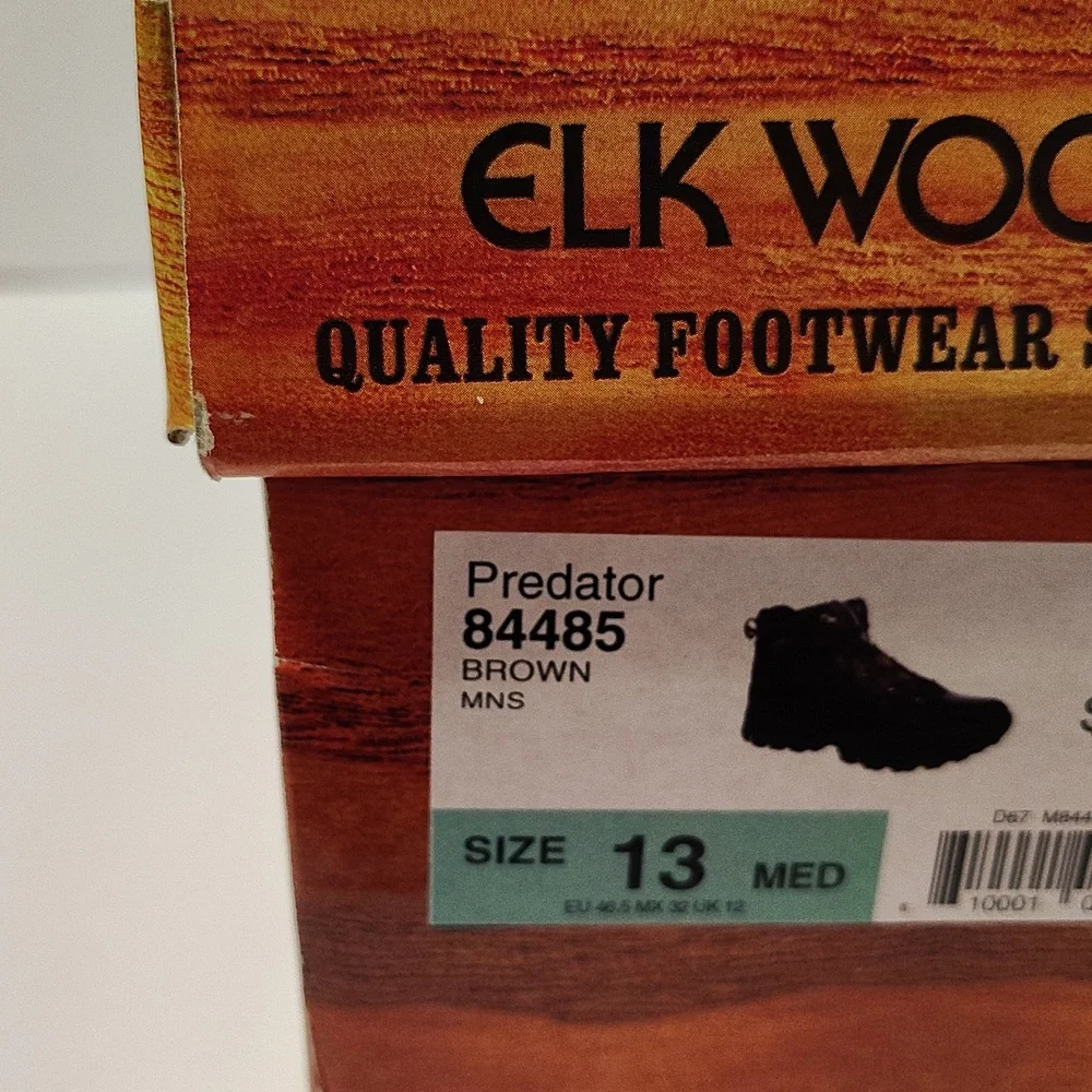 Elk Woods Predator Men's Leather Ankle Work Waterproof Oil-Resistant Boots Brown
